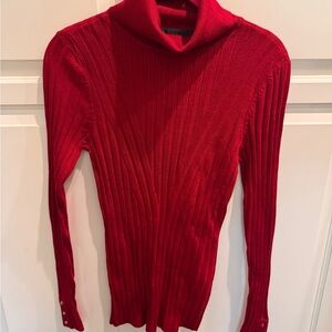 White House Black Market Scarlet Cowl Neck Sweater